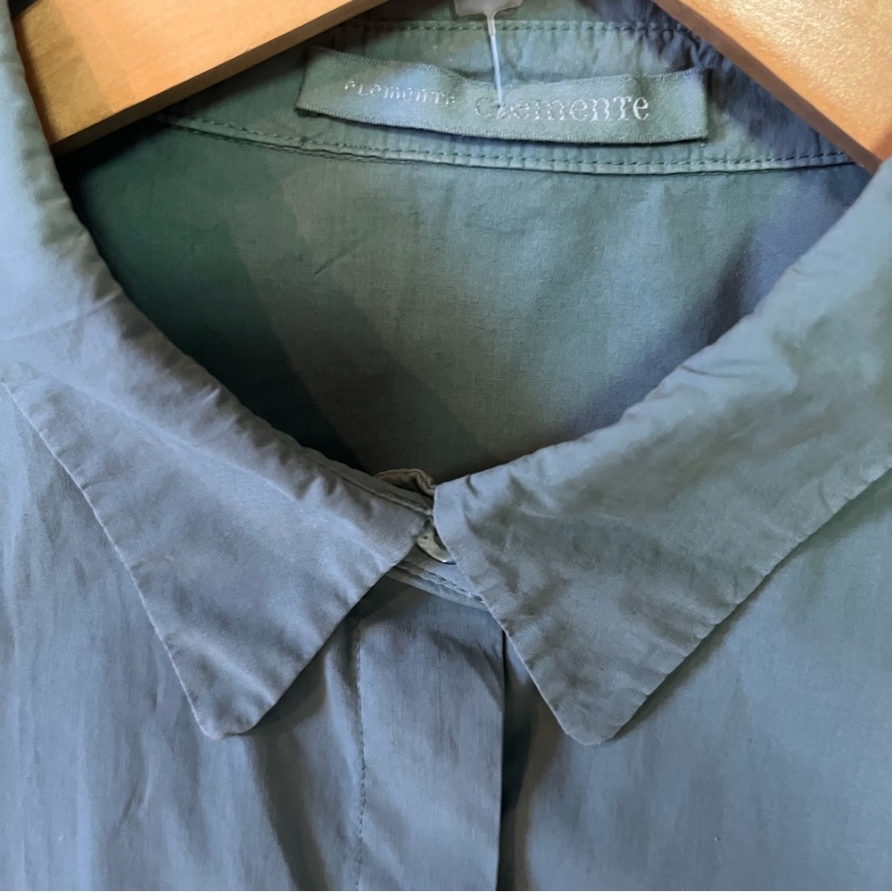 🇩🇪 Elemente Clemente Blouse Shirt Button Up Teal Green Women's Asymmetric XL - Picture 4 of 15